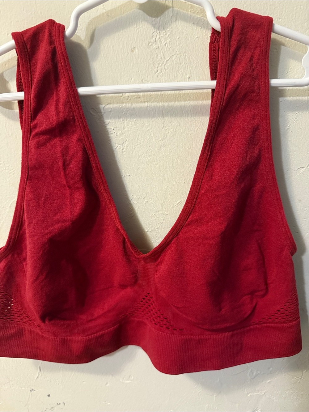 Wireless Red Seamless Bra - Women's Comfort Bralette